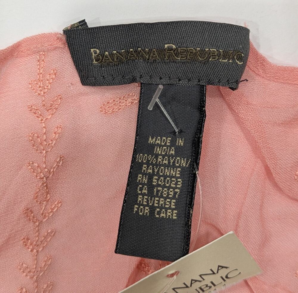 NWT Banana Republic Embroidered Pink Spring Wrap Scarf Floral Boho Shawl